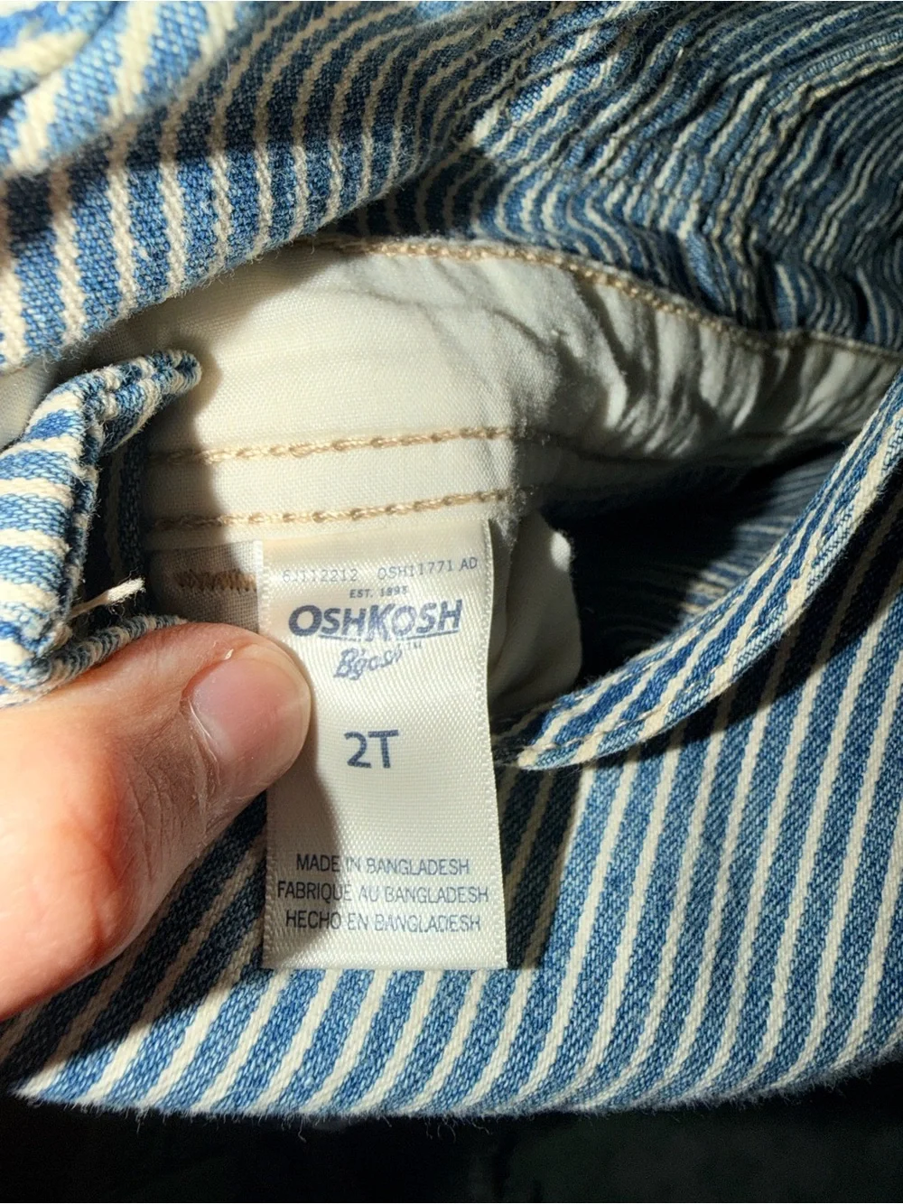OshKosh B'gosh Blue and White Pinstripe Overalls for Kids